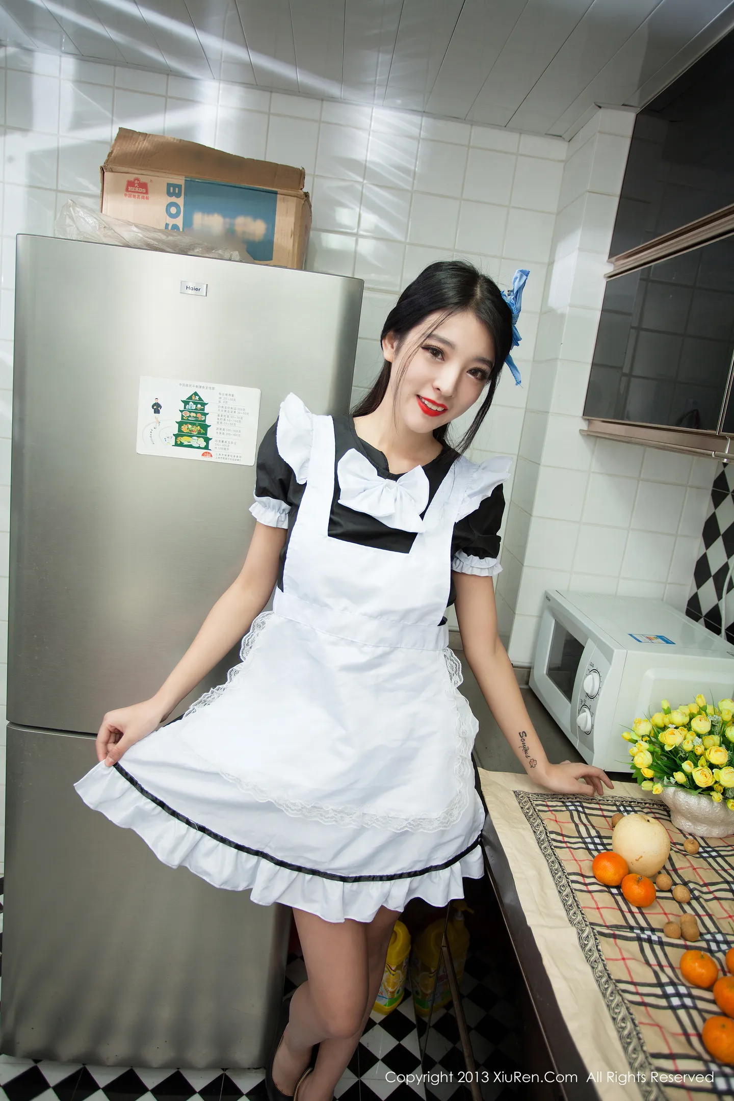 [XiuRen秀人网]No.066_绝美女神陈大榕黑色女仆装性感厨娘系列写真秀110P-秀人网 - XiuRen.Xyz